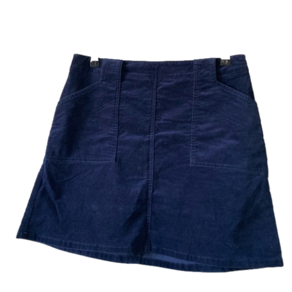 Madison Jules navy blue velvet mini skirt size 6 zipper back
